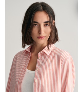 Gant Camisa Regular Fit camisa de popelina s riscas cor-de-rosa