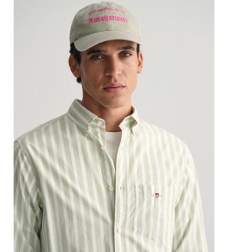 Gant Camisa de popelina s riscas verdes de corte regular