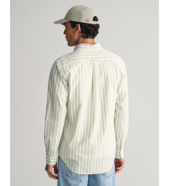 Gant Grn gestreiftes Popeline-Hemd Regular Fit