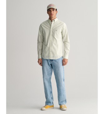 Gant Grn gestreiftes Popeline-Hemd Regular Fit