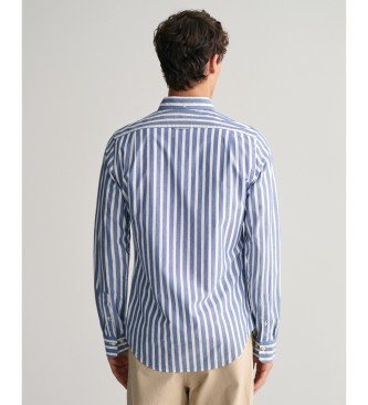 Gant Široka črtasta srajca Regular Fit iz platna modra