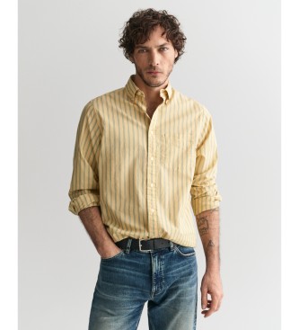 Gant Camisa Regular Fit de popelina a rayas Archive amarillo