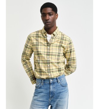 Gant Regular Fit Poplin Shirt Archive Checked Yellow Poplin