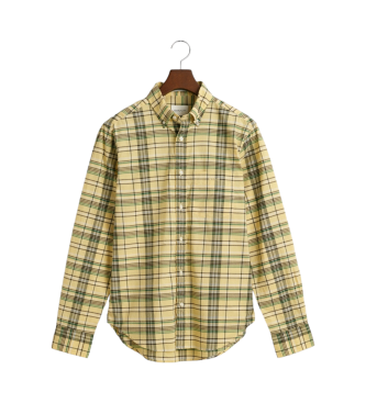 Gant Camisa de popelina de ajuste regular Archive Checked Yellow Poplin