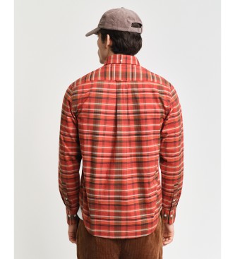 Gant Camisa de popelina de corte regular Archive Checked Poplin Red