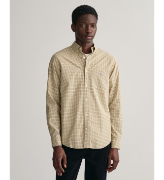 Gant Camisa Regular Fit micro estampada amarela