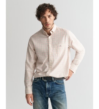 Gant Camicia Tattersall dalla vestibilit regolare in twill a quadri beige