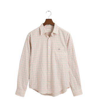 Gant Camicia Tattersall dalla vestibilit regolare in twill a quadri beige