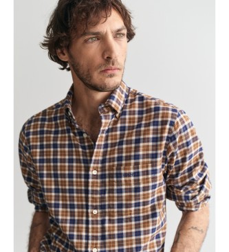 Gant Camisa Regular Fit De Sarga Ligera A Cuadros marrn