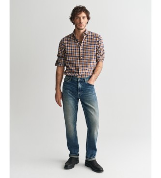 Gant Regular Fit Leichtes Twill-Karo Regular Fit Hemd braun