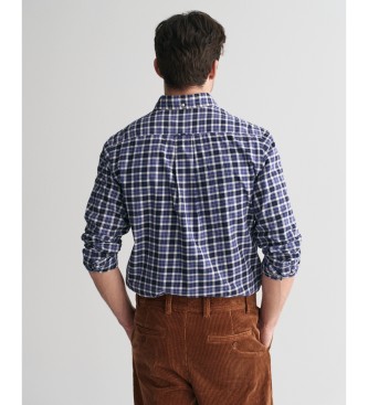 Gant Regular Fit Lttvikts Twill Plaid Regular Fit Skjorta marinbl