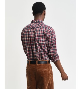 Gant Camicia dalla vestibilit regolare in twill leggero a quadri bordeaux