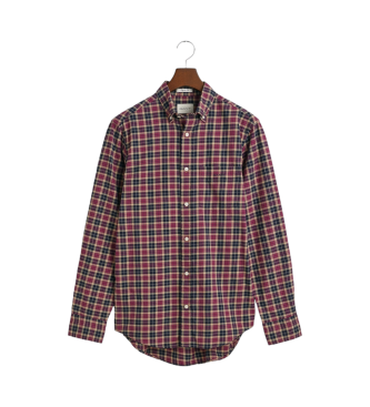 Gant Camicia dalla vestibilit regolare in twill leggero a quadri bordeaux