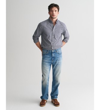 Gant Camicia a quadretti blu scuro in twill leggero dalla vestibilit regolare