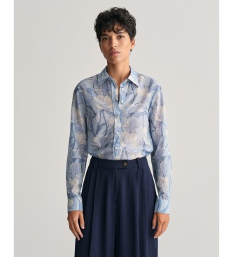Gant Hemd Regular Fit Magnolia Print blau
