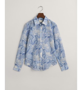 Gant Camisa Regular Fit Magnolia Print azul