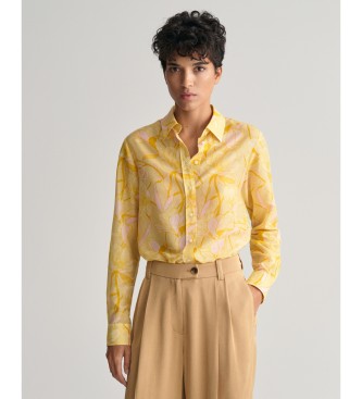 Gant Camisa Regular Fit Magnolia Print amarillo