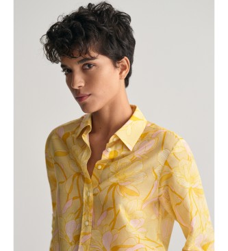 Gant Skjorta med normal passform Magnolia Print gul
