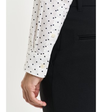 Gant Regular Fit Bomullsgas Polka Dot Tryckt Skjorta Vit