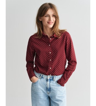 Gant Camicia dalla vestibilit regolare in voile di cotone con stampa a pois bordeaux