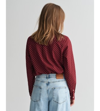 Gant Maroon prickig bomullsgasvv Regular Fit skjorta