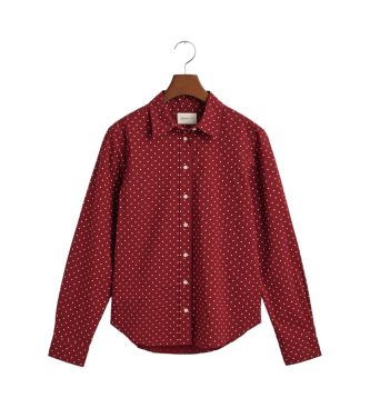 Gant Camisa de gaze de algodo com bolinhas castanha de ajuste regular