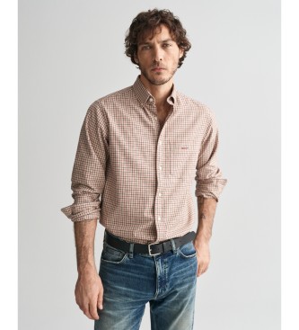 Gant Camisa Regular Fit Jasp A Cuadros Tattersall beige