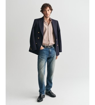 Gant Tattersall Camisa xadrez Jasp de corte regular bege