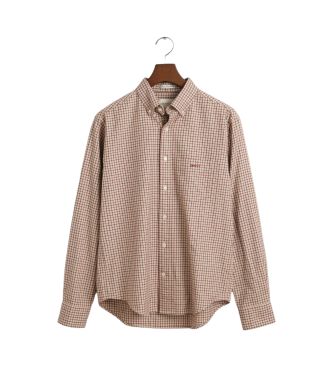 Gant Tattersall Regular Fit Jasp Kariertes Hemd beige