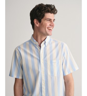 Gant Camisa Regular Fit Parasol de manga corta de popelina a rayas azul, blanco