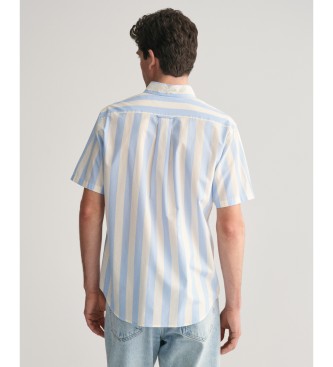 Gant Shirt Regular Fit Parasol Short Sleeve Poplin Striped Poplin Blue, White