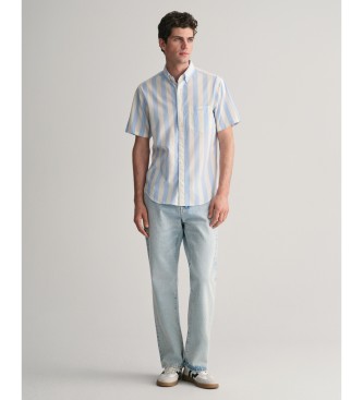 Gant Chemise Regular Fit Parasol Short Sleeve Poplin Striped Poplin Blue, White