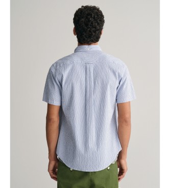 Gant Overhemd Regular Fit Seersucker Sunset blauw