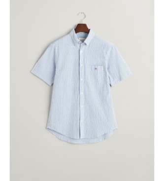 Gant Overhemd Regular Fit Seersucker Sunset blauw