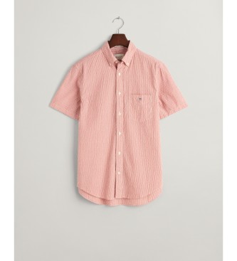 Gant Camisa Regular Fit Seersucker Sunset cor-de-rosa