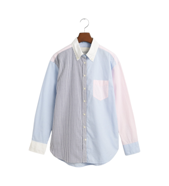 Gant Camisa de corte descontrado com design de remendo azul