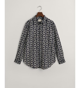 Gant Relaxed Fit Patterned navy shirt