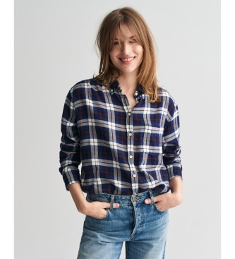 Gant Chemise Relaxed Fit Flannel Plaid Relaxed Fit navy