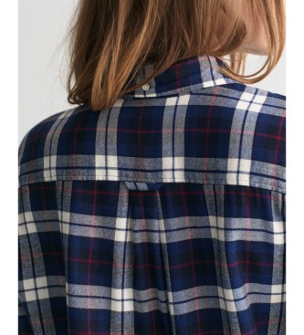 Gant Chemise Relaxed Fit Flannel Plaid Relaxed Fit navy