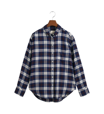 Gant Relaxed Fit Flanel Plaid Relaxed Fit Overhemd marine