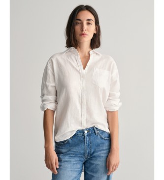 Gant Koszula lniana Relaxed Fit w kolorze białym
