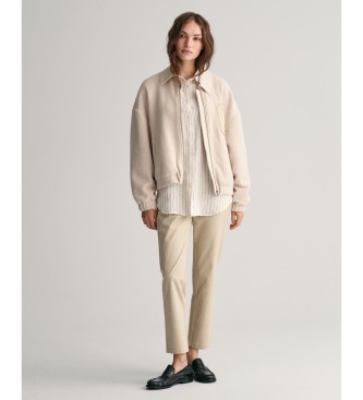 Gant Relaxed Fit linnen overhemd met beige strepen