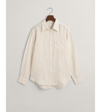 Gant Relaxed Fit linnen overhemd met beige strepen