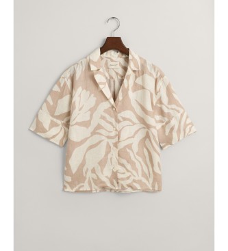 Gant Chemise beige  coupe dcontracte et imprim palmier