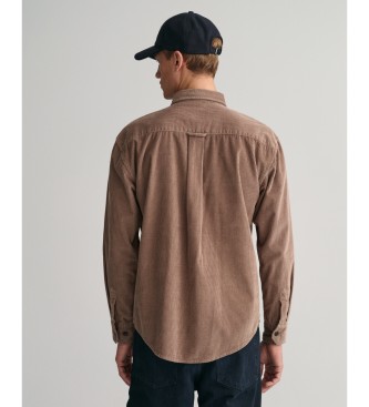 Gant Camicia in velluto a coste marrone dalla vestibilit comoda