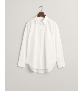 Gant Vit poplinskjorta med avslappnad passform