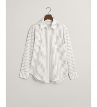 Gant Relaxed Fit hvidstribet poplinskjorte