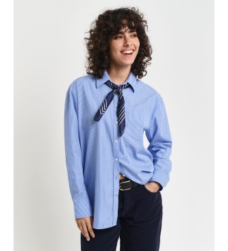 Gant Relaxed fit blue striped poplin shirt