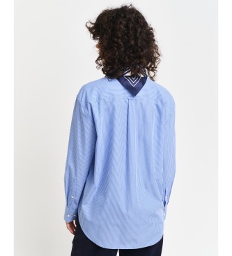 Gant Relaxed fit blue striped poplin shirt