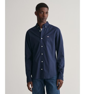 Gant Camisa Slim Fit de popelina marino